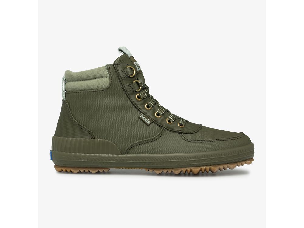 Keds Scout Boot III Water Resistant Twill Veterschoenen Dames Olijfgroen | BE-48595