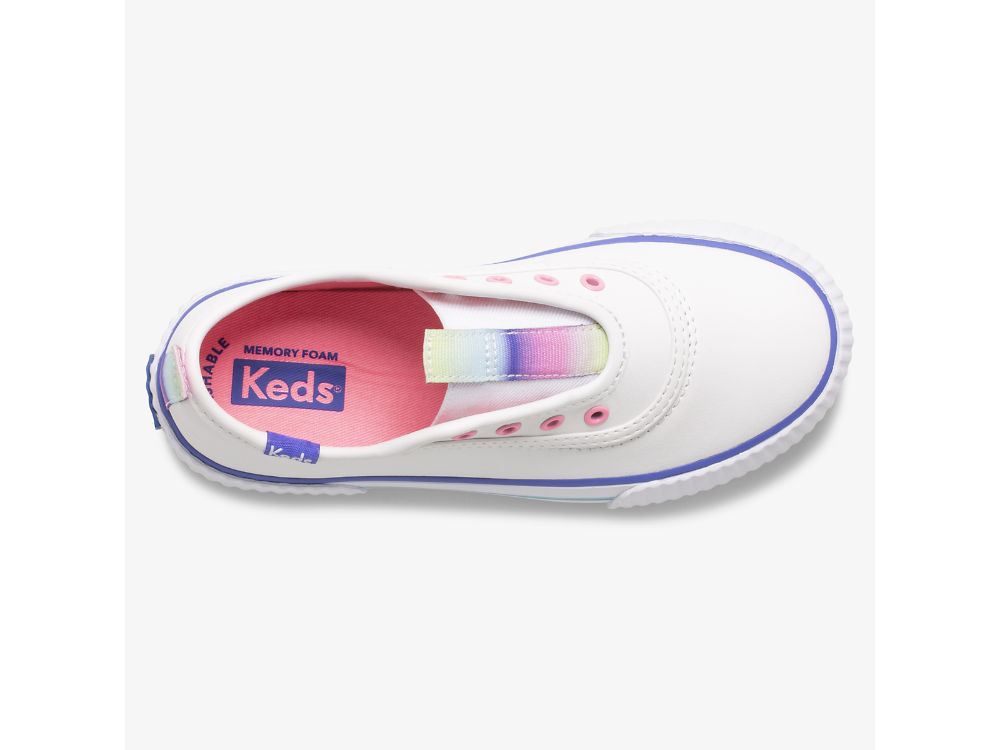 Keds Topkick Slip On Washable Leren Slip On Sneakers Meisjes Wit | BE-83725