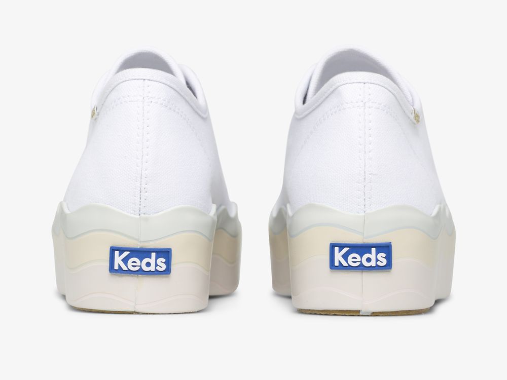 Keds Triple Up Canvas Wave Foxing Platform Schoenen Dames Wit Gekleurd | BE-02564