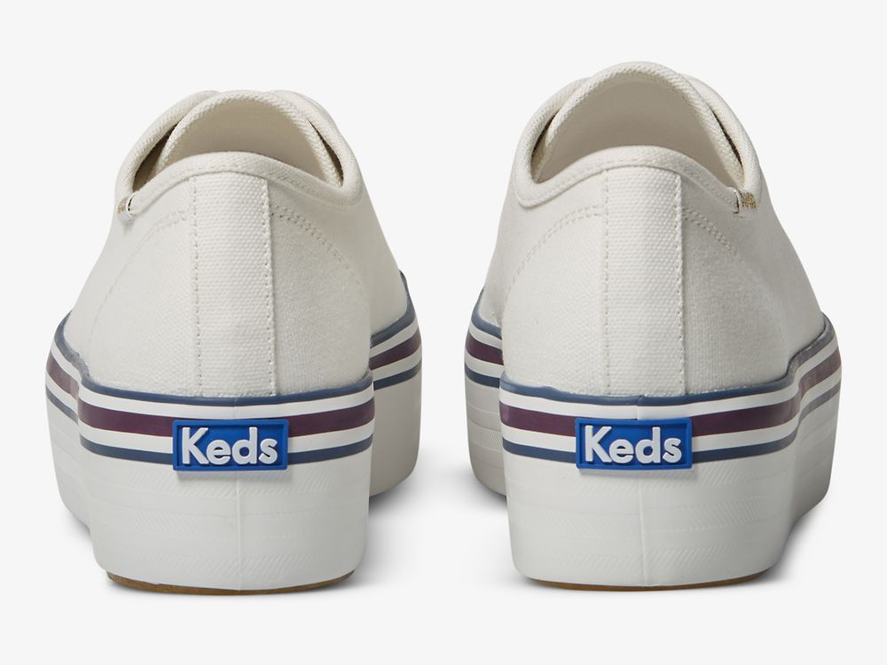 Keds Triple Up Varsity Veterschoenen Dames Wit Blauw | BE-93012